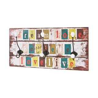 Wandkapstok Leiria Vintage Meerkleurig - Metaal - Plaatmateriaal - 60 x 30 x 12 cm