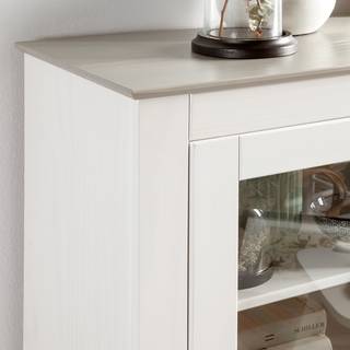 Buffet haut Neely Pin massif - Blanc / Gris