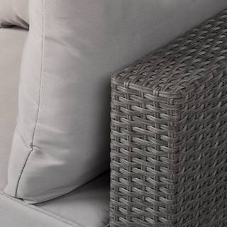 Loungeset Paradise Lounge I (4-delig) geweven stof/rotan - lichtgrijs/grijs