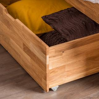Massief houten bed EosWOOD massief eikenhout - Eik - 200 x 200cm