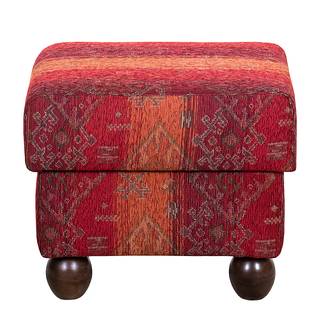 Ohrensessel Isabelle Webstoff Rot Mit Hocker