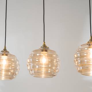 Suspension Nasp Verre / Laiton - 3 ampoules