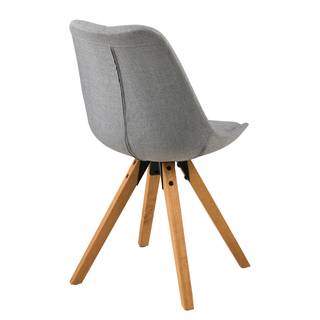 Gestoffeerde stoel Aledas II geweven stof/massief rubberboomhout - Geweven stof Cors: Granietkleurig - 2-delige set