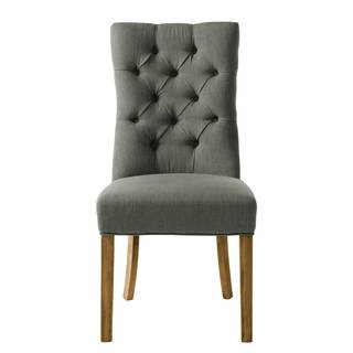 Gestoffeerde stoelen Waroona (2-delig) (2-delige set) - geweven stof/massief eikenhout - grijs/eikenhout