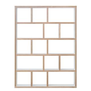 Scaffale Berlin bianco - Bianco / Marrone chiaro - 150 x 198 cm