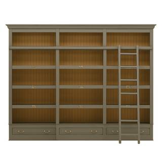 Libreria Azjana Pino parz. massello - Granito/Pino color miele - Senza scala