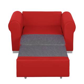 Fauteuil convertible Latina II Imitation cuir - Rouge