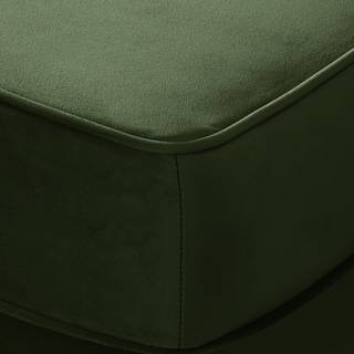 Ohrensessel Miscol fluweel - Antikgrün - Mit Hocker