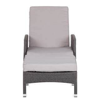 Set di poltrone Paradise Lounge con poggiapiedi - Polyrattan grigio