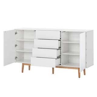 Sideboard LINDHOLM - Breite 160 cm Eiche teilmassiv - Weiß - Weiß