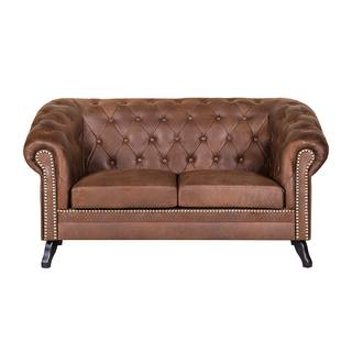 Bank Benavente (2-zitsbank) bruine antiek leren look