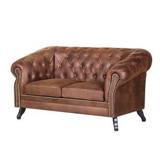 Bank Benavente (2-zitsbank) bruine antiek leren look
