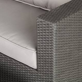Sitzgruppe Paradise Lounge (inkl. Tisch) Polyrattan/Textil Grau