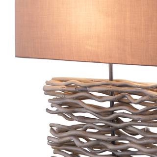 Lampe Jamie Grove I Tissu / Mûrier massif - 1 ampoule - Gris solino / Mûre gris