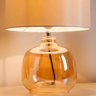Lampada da tavolo Loster vetro / cotone - 1 luce - Bianco