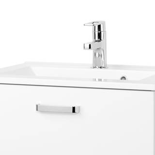Mobile con lavabo Zeehan I Bianco lucido / Bianco - Larghezza: 60 cm