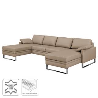 Wohnlandschaft Laureto II Echtleder Cappuccino
