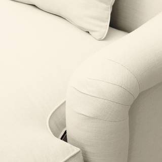XXL-fauteuil Tranum geweven stof - Crèmewit