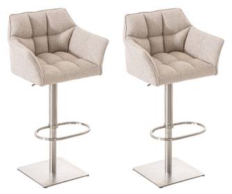 2er Set Barhocker Damaso Stoff edelstahl