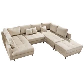 Wohnlandschaft KENT 305cm beige Samt
