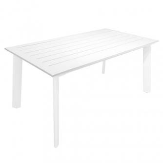 Table métal laqué blanc structure alu