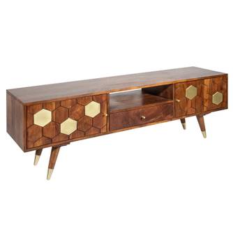 TV-Board MYSTIC LIVING 140cm braun gold