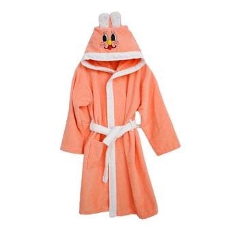 Peignoir Eponge Enfant Orange 7/8 ans