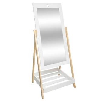 Stehspiegel mit Ablage, weiß, 102 x 46