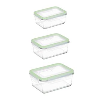 Lot de 3 boîtes de conservation en verre