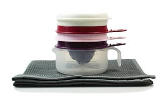 TUPPERWARE Küchenperle lila + GLASTUCH