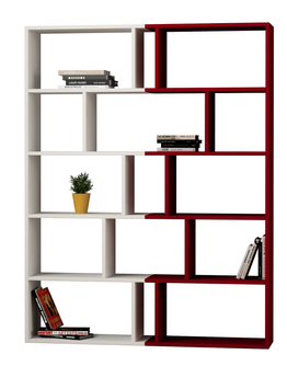 Bücherregal TAPI 2er Set -Weiß - Burgund
