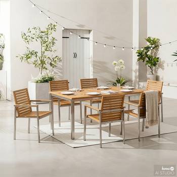 Essgruppe TEAKLINE 7-teilig Kombi A