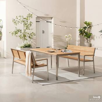 Essgruppe TEAKLINE 3-teilig mit Bänken