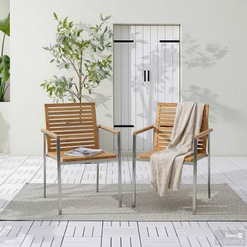Gartenstuhl TEAKLINE 2er-Set