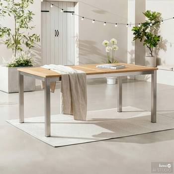 Ausziehbarer Gartentisch TEAKLINE