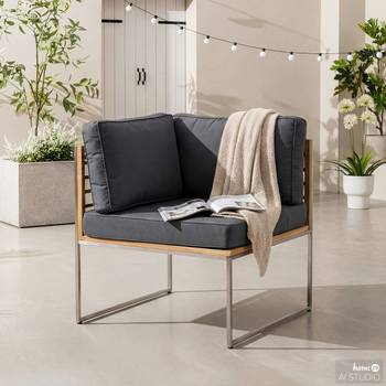 Module d'angle Cipressa teck inox