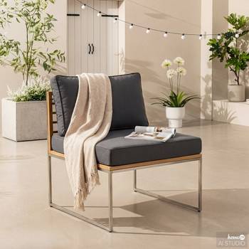 Module fauteuil Cipressa teck inox