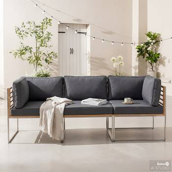 Teakholz Gartenbank Cipressa 3-teilig