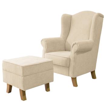 Poltrona bergère con poggiapiedi Zorya