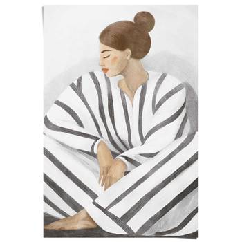 Poster Zen-Dame grau