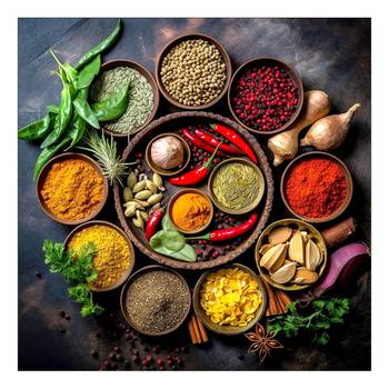 Glasbild Colorful Spice Creation
