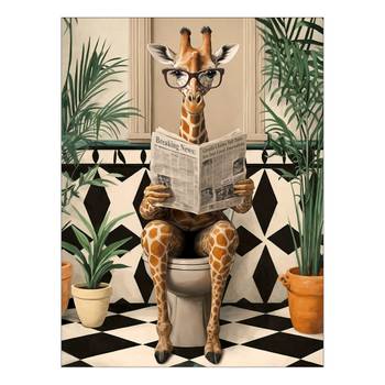 Glasbild Lustige Giraffe