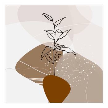 Glasbild Line Art Flowers Typ A