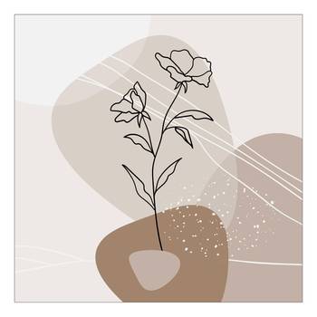 Glasbild Line Art Flowers Typ B