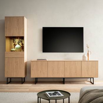 Wohnkombi Mavony 2-teilig mit Vitrine