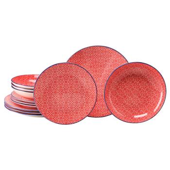 Tafelservice Mediterran Rot 12-teilig