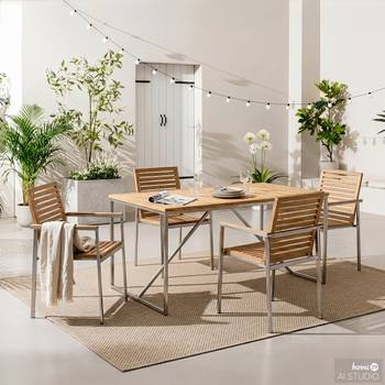 Gartenessgruppe TEAKLINE 5-teilig