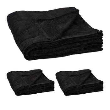 3 x Kuscheldecke extragroß schwarz