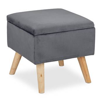 Tabouret de rangement en velours