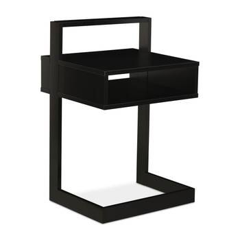 Table d’appoint noire avec compartiment